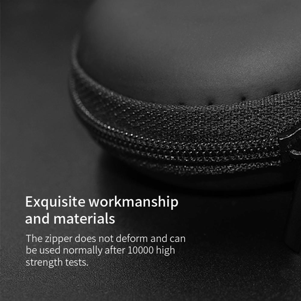 Universal Earphones Case Oval Storage Bag Headphones PU Storage Box Black Portable Hold Storage Box For KZ BA10 AS10 ES4