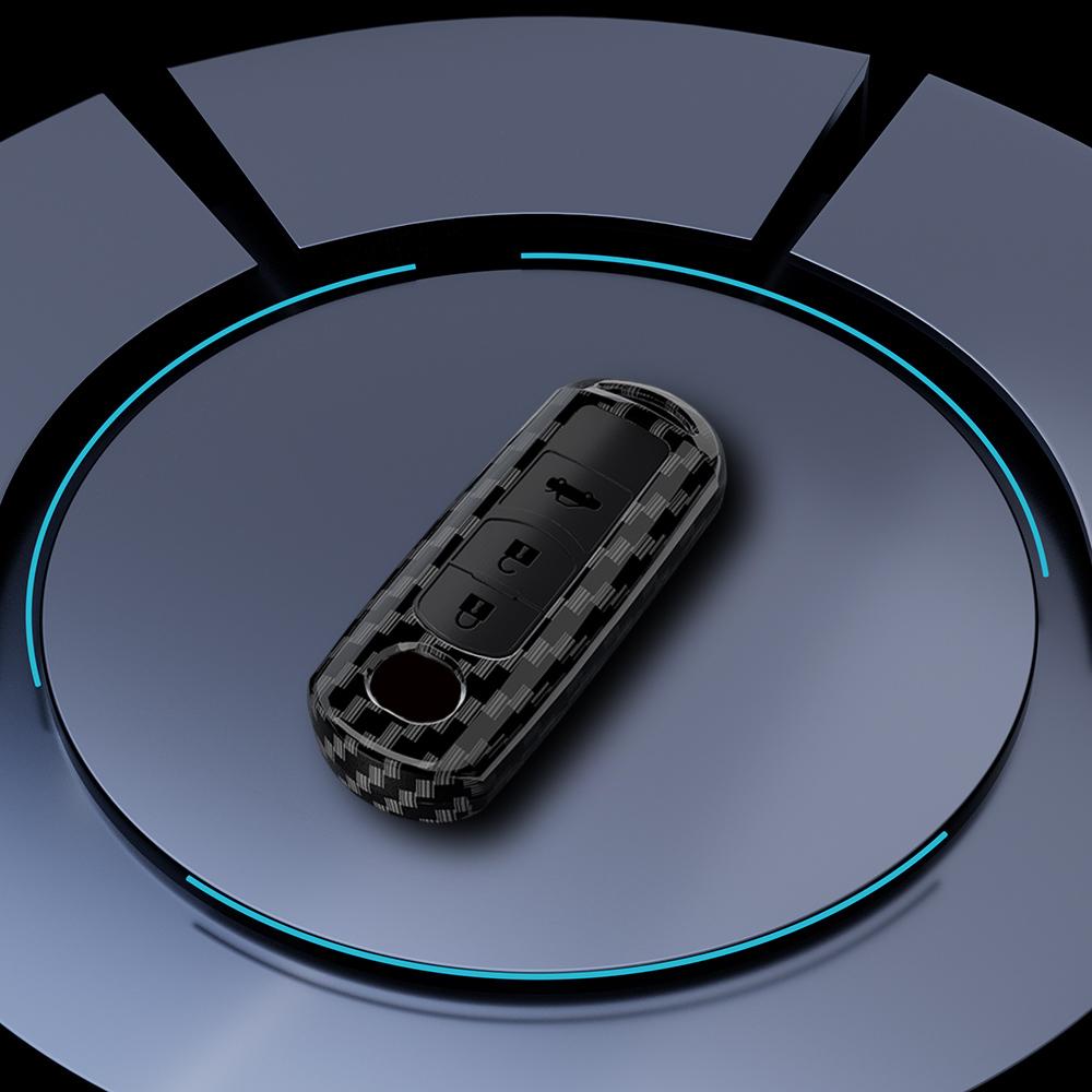Fashion Abs+Carbon Fiber Car Remote Key Case Cover For Mazda 2 3 6 Axela Atenza Cx-5 Cx5 Cx-7 Cx-9 2014   Up