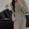 Women's Modal Cotton Pajama Set - Three-Piece Sleeveless and Long Sleeve with Chest Pads for Indoor or Outdoor Use