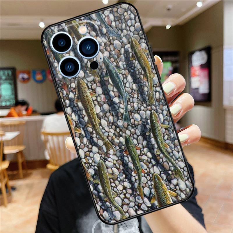 Trout Fishing Case For iPhone 17 16 14 13 12 11 15 Pro Max Mini Plus 16e 17 Air Bumper Cover Accessories