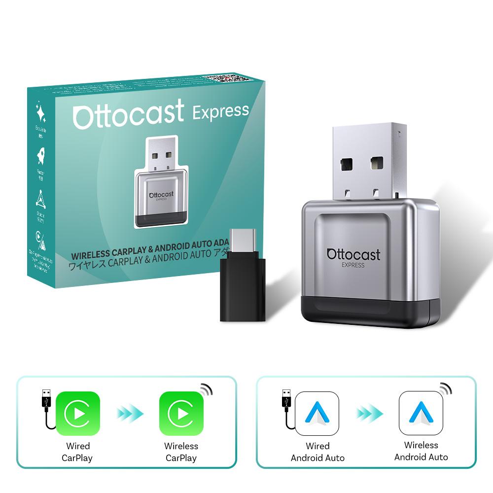 

Ottocast Mini Gem Wireless CarPlay Adapter Android Auto Smart USB Dongle Auto Connect Plug And Play For Volvo Toyota Jeep VW One-year warranty