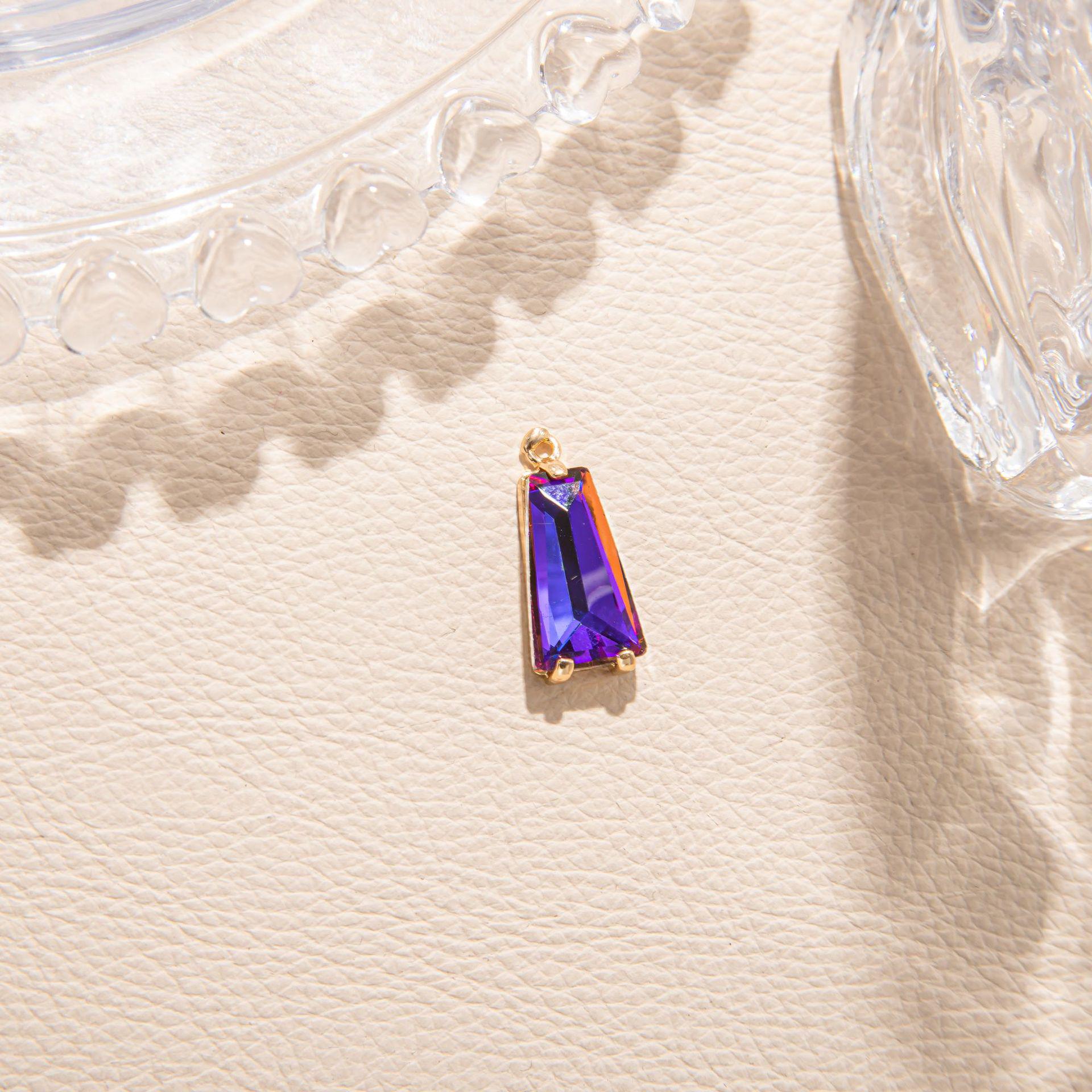 Colorful Geometric Crystal Pendant Necklace & Earring Set
