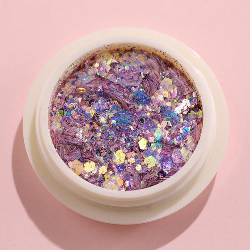 8 färger Nail Glitter Set Puder Nail Pigment DIY Flake Nail Art Dust Glitter Powder Mermaid Sequis