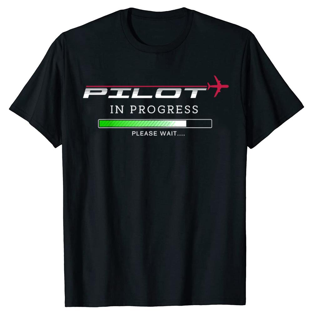 

Pilot In Progress Funny Future Pilot Aviation Airplane T-shirts Men Casual Tshirt 100% Cotton Loose Oversized T Shirt Summer ... S разноцветный