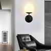 European style glass ball bedside wall lamp gold black swing arm wall lamp bedside room bedroom living room wall decoration art