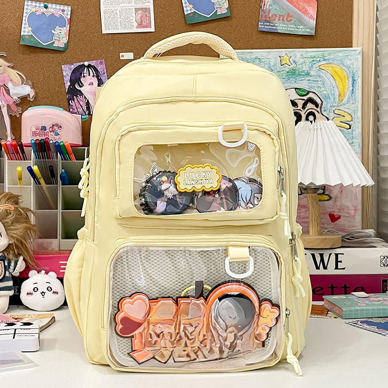 Schultasche für weibliche Schüler Großer Rucksack Transparente Tasche