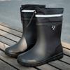 New thickened rain shoes men's short tube non-slip waterproof shoes wear-resistant medium tube warm bundle high tube rain boots rubber shoes