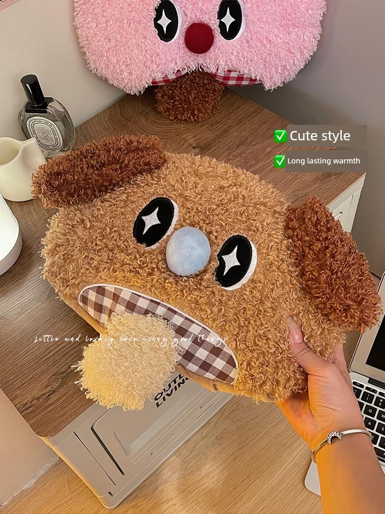 Cute Puppy Hot Water Bottle, Rechargeable Warm Water Bag, 2025 New Model, Winter Hand Warmer, Plush Thermal Treasure
