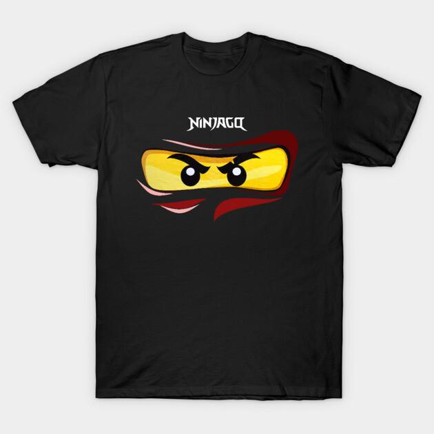 Mărime Asiatică Bărbați Tricou Negru cu Imprimeu Ochi de Ninjago Ninja Roșu Fanart Făcut de Fani Imprimeu prin Transfer Termic Fără Tăiere Tricou din Bumbac