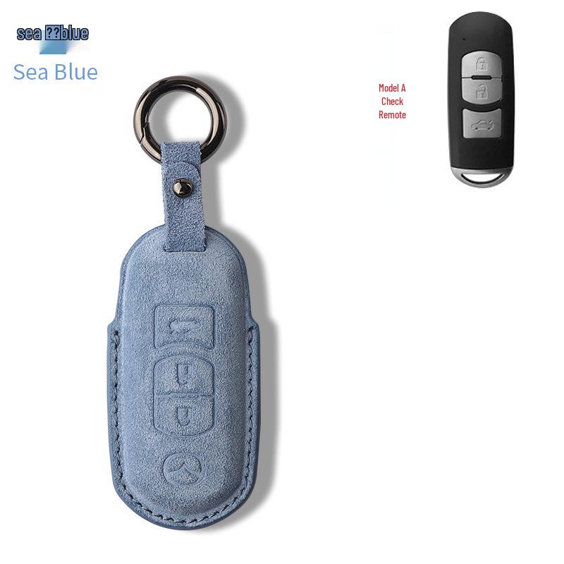 Premium Suede Buckle Key Case for Mazda CX-4, CX-5, Axela, Atenza, and Old Mazda 6