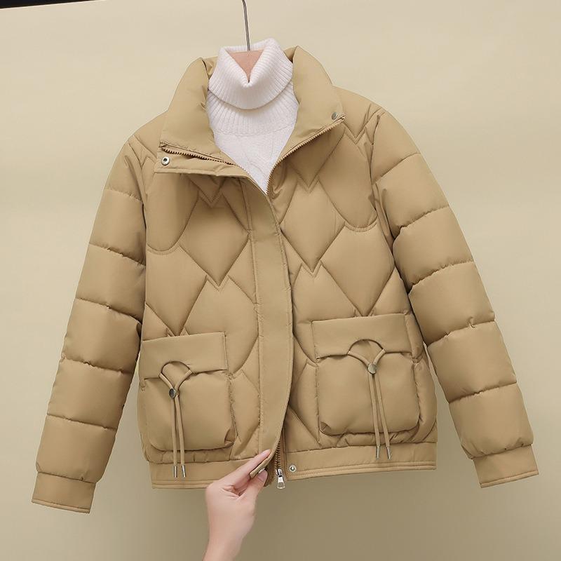 Winter down padded clothes women's casual versatile stand-up collar new small padded jacket thin short padded jacket