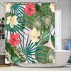 Bright Floral Green Leaves Shower Curtain for Bathroom Decor In Pink and Yellow TaurusDuan Brand Home Accessories