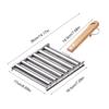 Hot Dog Roller with Wood Handle Stainless Steel Griller Grill Accessories (M)