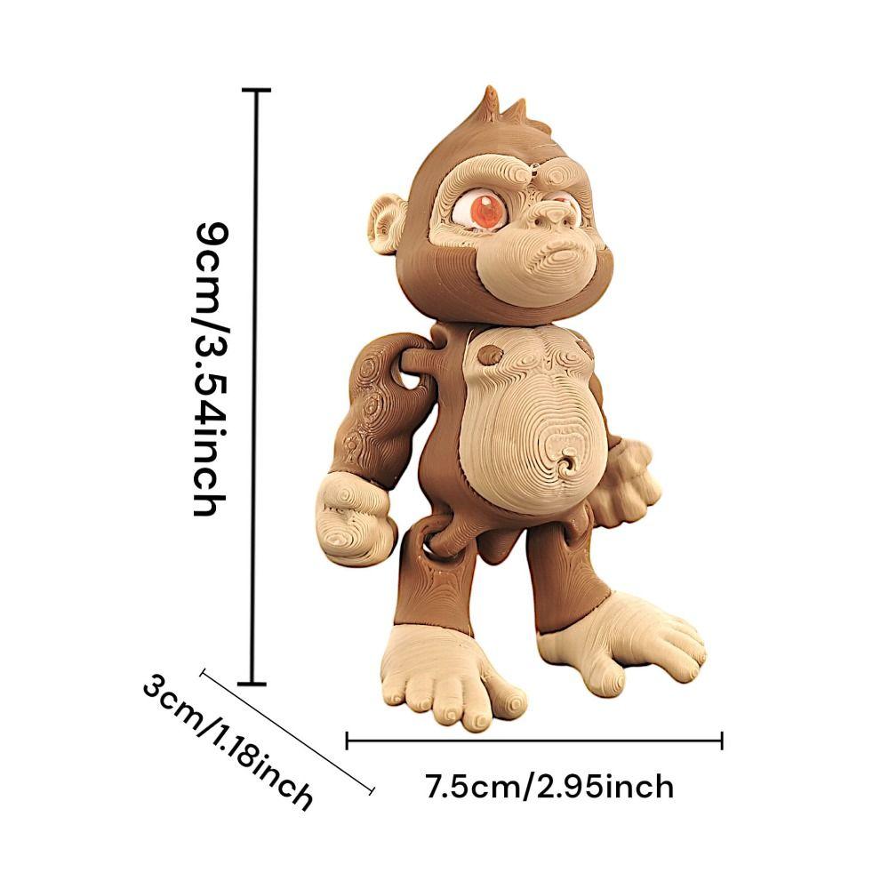 Rotatable 3D Printed Monkey Simulated Orangutan 3D Articulated Orangutan Toys  Kid Gift