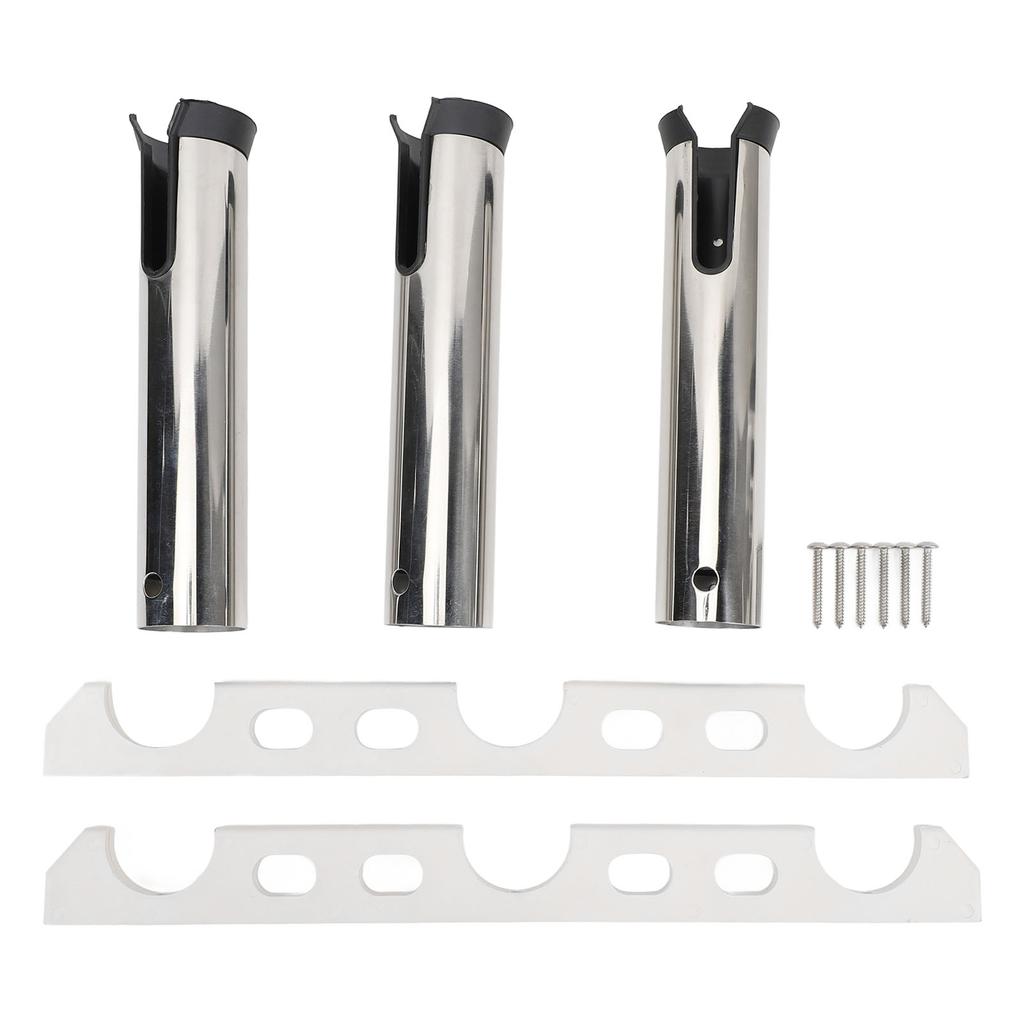Boat Fishing Rod Holder 3 Link Tubes Stainless Steel Fishing Rod Rack for Marine Yacht Camper RV Fishing Boat