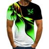Summer hot selling 3D camouflage line printed men's sports and leisure round neck short sleeved T-shirt