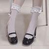 Fashion Metal One Strap Mary Jane Single Shoes Autumn New Square Toe Shallow Mouth Anti-Slip Wear-Resistant High Heels