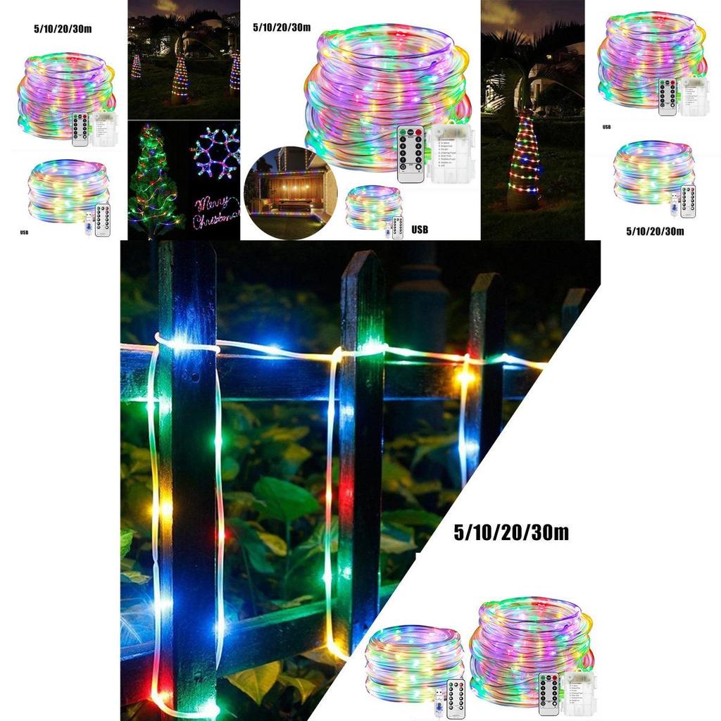 Remote-controlled 5-30m Led Rope Lights Usb/battery Box Timing Waterproof Dimmable Decor Lamp Xmas