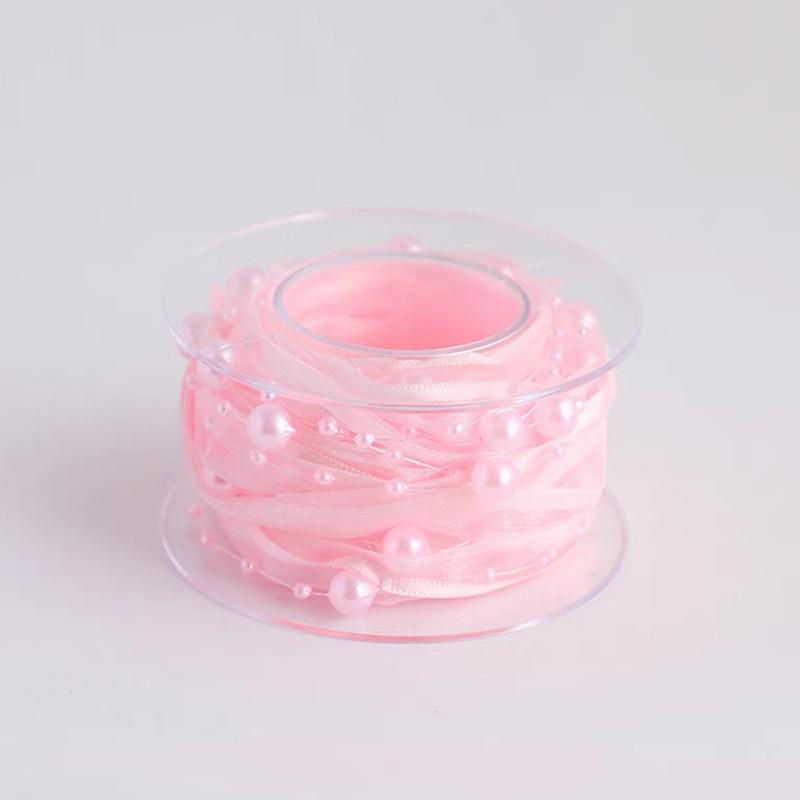 5 Yards/Rolle Künstliches Perlenband Garn Perlenkette Perlen Spitze Verzierungen für Hochzeitsfeier Blumendekoration DIY Zubehör