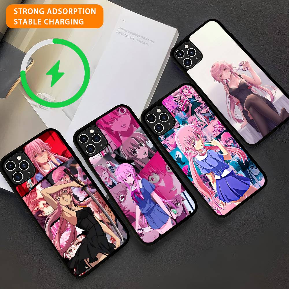 Future Diary Gasai Yuno Magnetic For Magsafe Wireless Charge Phone Case For IPhone 17 Air 16 15 Plus 14 13 12 11 Pro Max