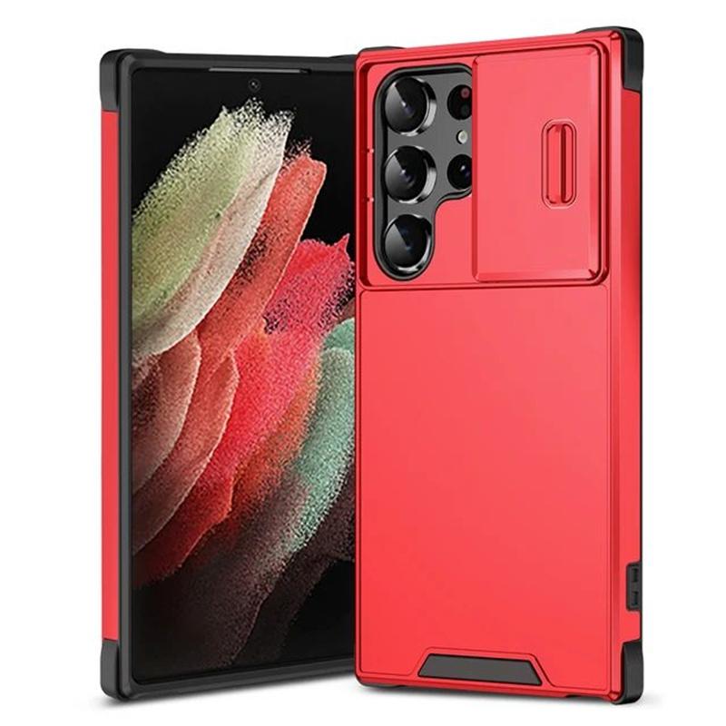 

Military Grade Armor Slide Camera Protector Case For Samsung Galaxy S26 S25Edge S24 S23 S22 FE Plus Ultra Anti-Drop Rugged Cover Galaxy S26 Ultra червоний
