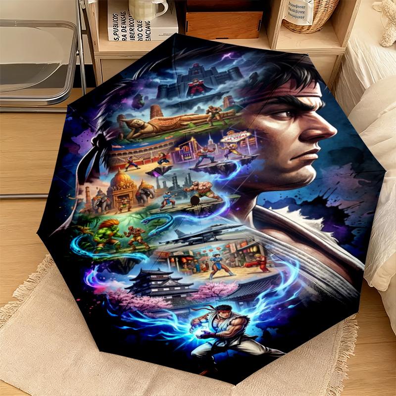 Street Fighter Champion Automatic Umbrella - Suitable Travel Portable Umbrella Outdoor sun shading umbrella Suitable For All Seasons