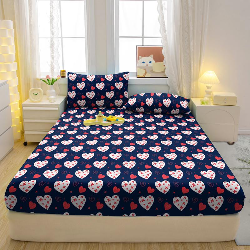 

Modern Butterfly Printed Fitted Sheet Soft Matte Bed Cover Queen Size Bedding Set for Home Decor 71x132cm