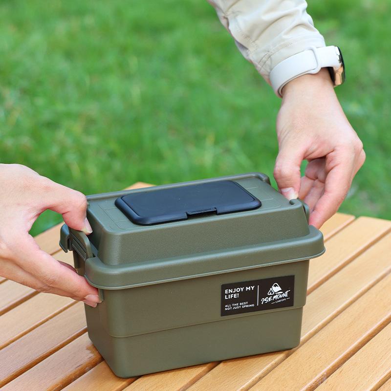 Outdoor Tissue Case Desktop Napkin Paper Storage Box Portable 11L Camping Picnic Seasoning Bottle Organizer Sundries Bucket