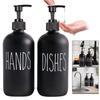 Hand- und Spülseifenspender Set 2 Stück 500ML Lotion-Pumpe Flaschen+Tablett- Nachfüllbare Shampoo- und Spülungsflaschen