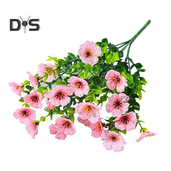 

Искусственные цветы фиалки, всесезонный комплект искусственных цветов, реалистичные искусственные фиалки с гибкими стеблями для украшения свадьбы в саду на открытом воздухе розовый