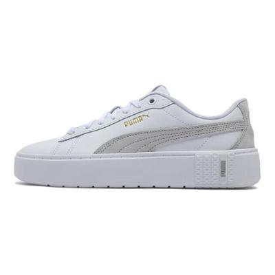 Smash Platform Comfortable Lightweight Low-Top Sneakers Women Sneakers White Gray 392979-01