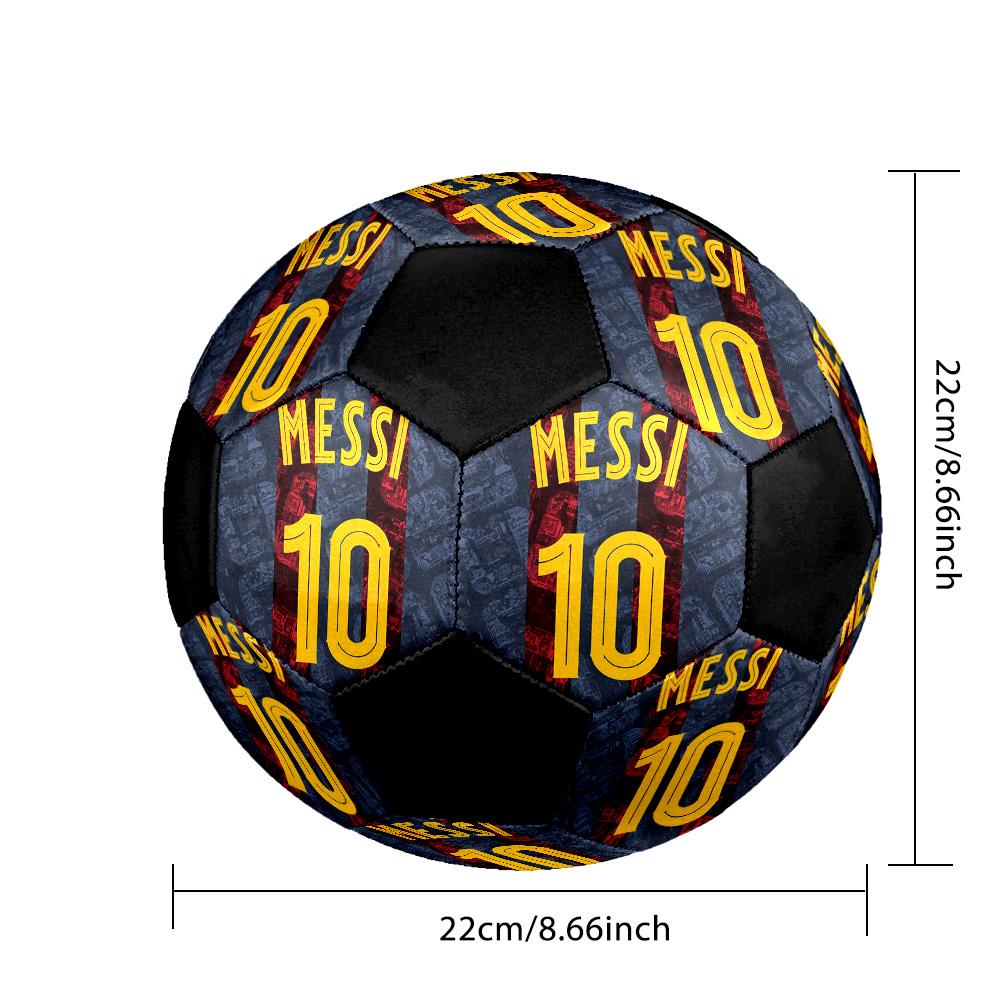 Messi 10 Soccer Ball Colorful All Ages Machine Stitched PVC Competition Ready Durable High-Bounce.SIZE5