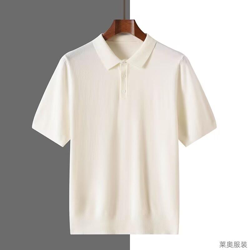 

Spring Summer New POLO Shirt Men s Short-sleeved Business Casual Bottoming Sweater Lapel T-shirt S білий