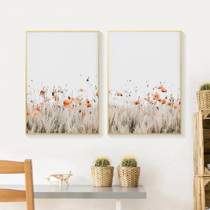 Scandinavian Poster Red Flower Art Print Pictures Prints Wall Painting for Living Room Modern Home Nordic Cuadros Decoration