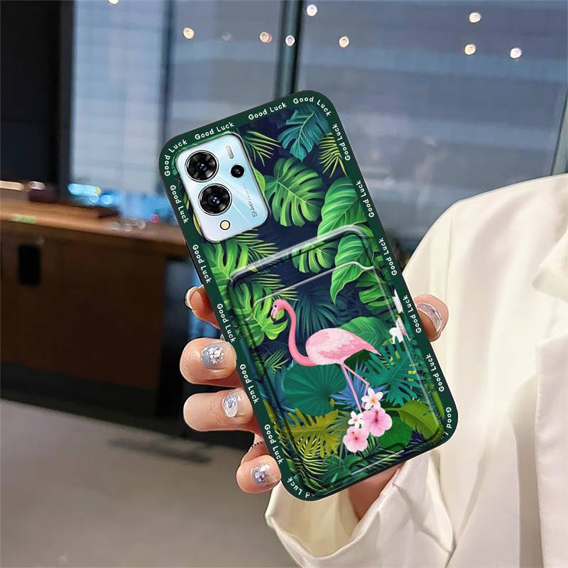 Cover Cute Phone Case For ZTE Blade V40 Pro Shockproof Anti-knock Silicone Card Slot Protective Soft Case Graffiti TPU