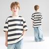 Mucmukn Kids' Little Monster Embroidered Striped T-Shirt