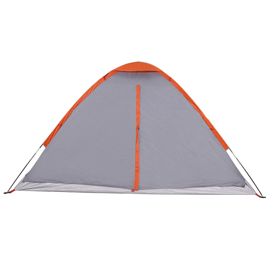 Vidaxl Tenda da Campeggio, 4 Persone, Grigio-Arancione, Impermeabile