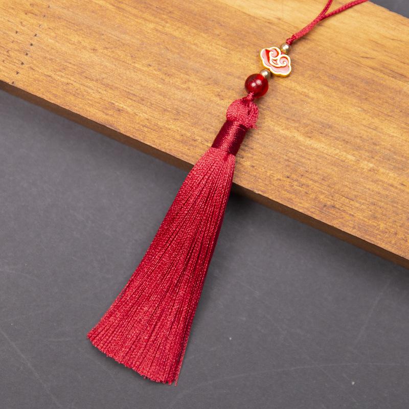10cm Polyester Silk Tassels Auspicious Clouds Cap Fringe for DIY Crafts Bag Clothing Accessories Curtains Home Decoration 5PCS
