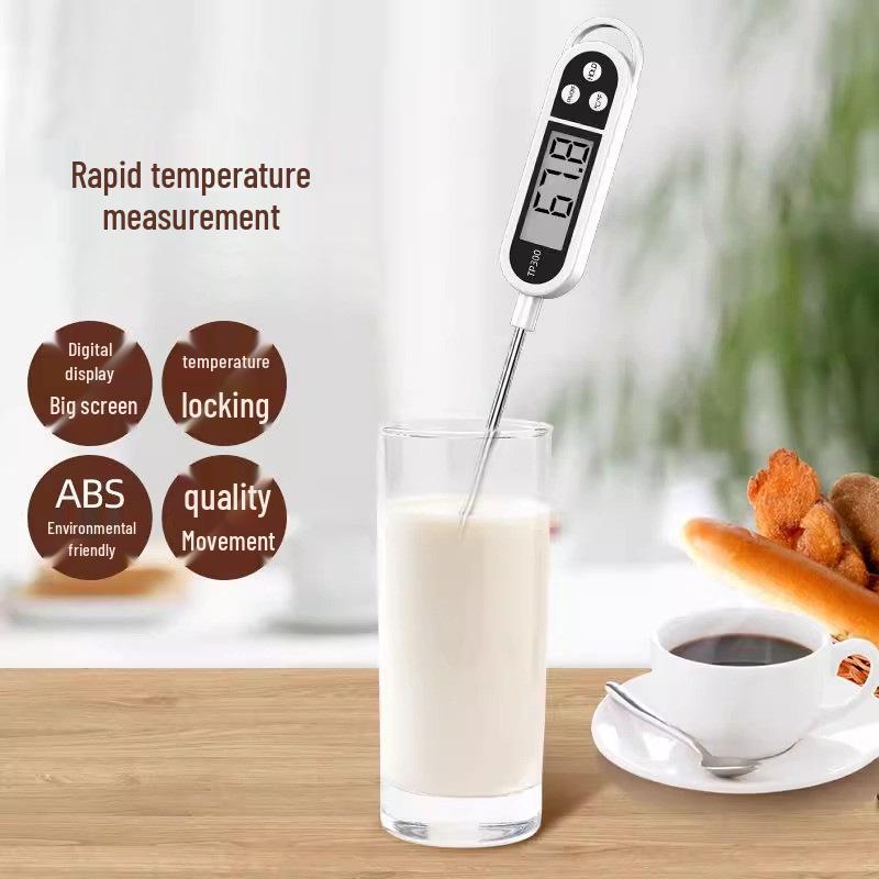 High-Precision Digital Kitchen Thermometer for Food, Oil, Water, and Milk - Electronic Probe Type