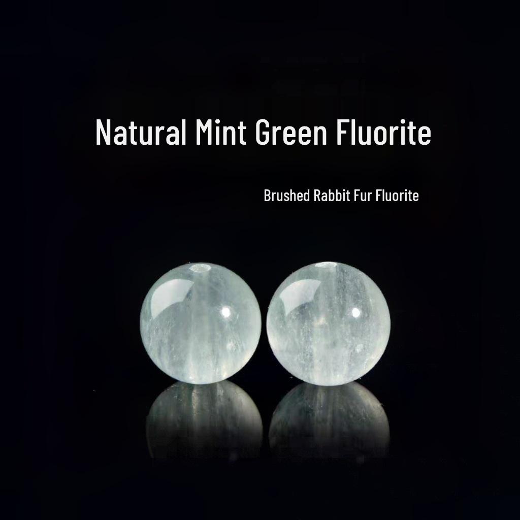 White Fluorite & Green Rabbit Hair Silk Beads for DIY Jewelry Bracelets & Necklaces