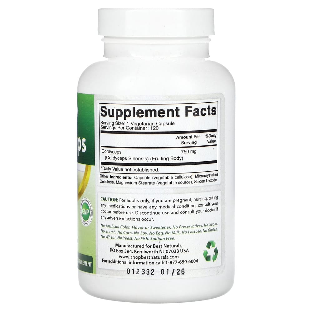 iHerb Cordyceps 750mg Veggie Capsules 120 Counts