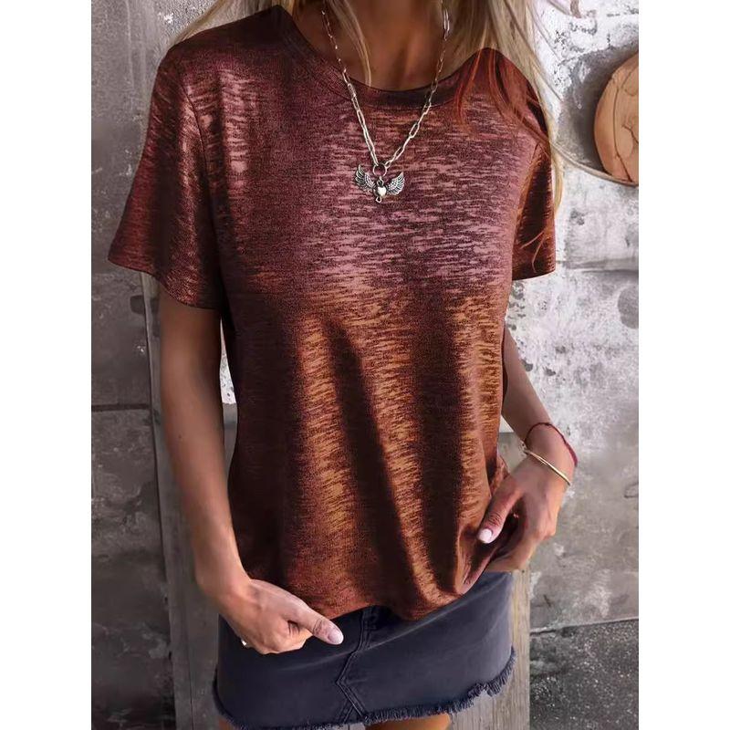 round Neck Short Sleeve Loose T-shirt Pure Color round Neck Short Sleeve Loose T-shirt