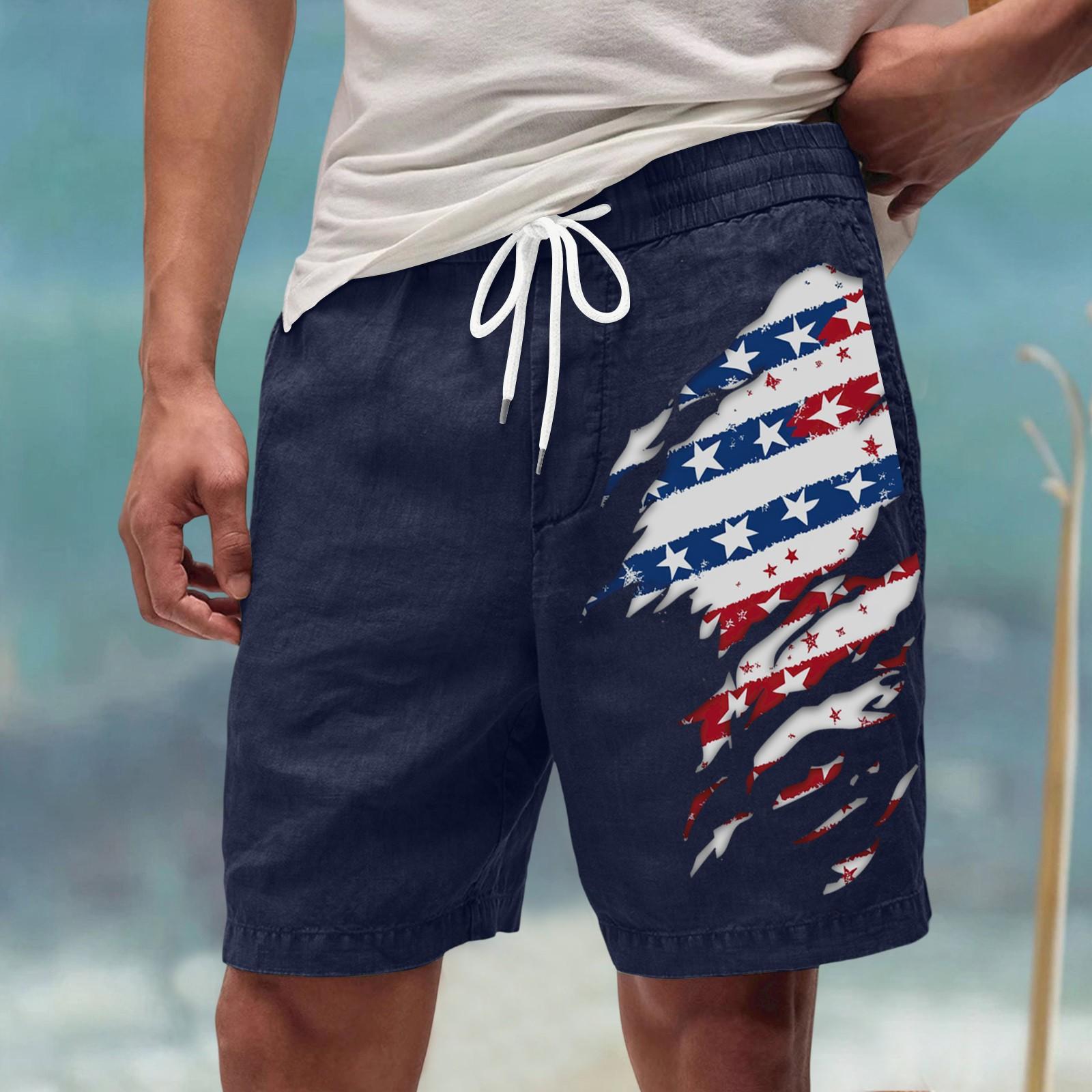 

Чоловічі літні великі повсякденні спортивні штани пляжні шорти M Темно-синій