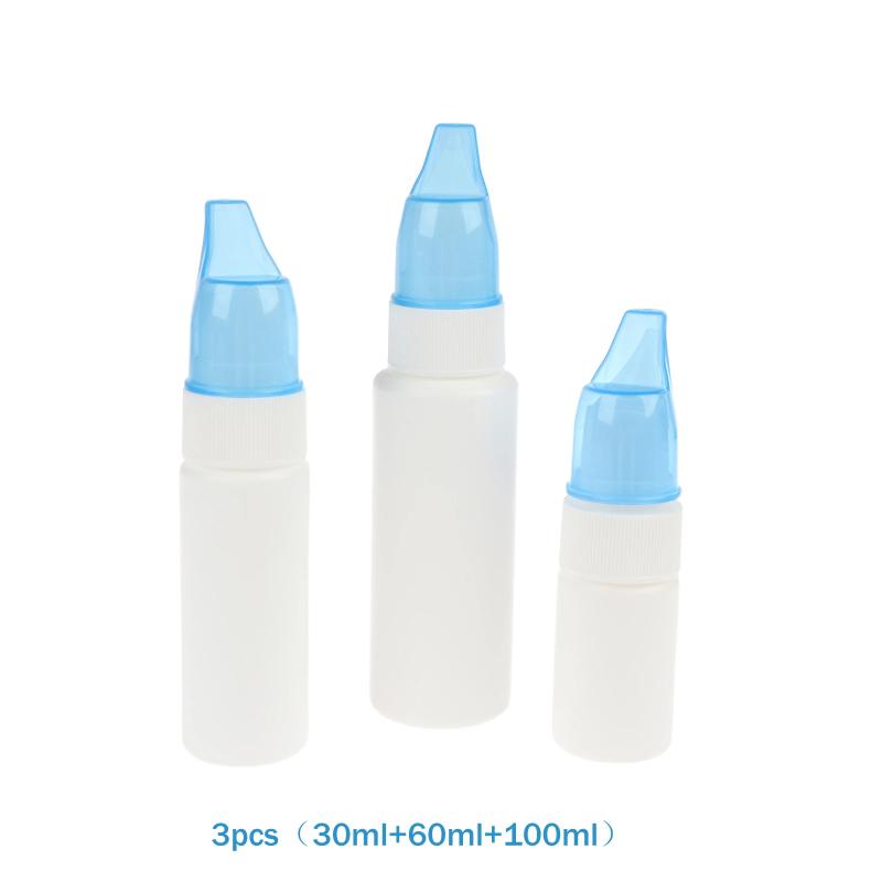 

3Pcs Nasal Irrigator Nose Wash Cleaner Bottle Spray Water Bottle Fine Mist Atomizer Liquid Empty Container For Traveling 3pcs