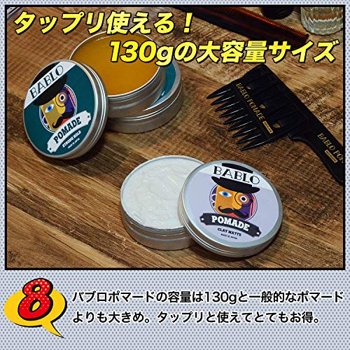 BABLO POMADE Clay Matte Pomade Hair Wax Styling Product for Men, Water-Based Hair Grease, Made In Japan