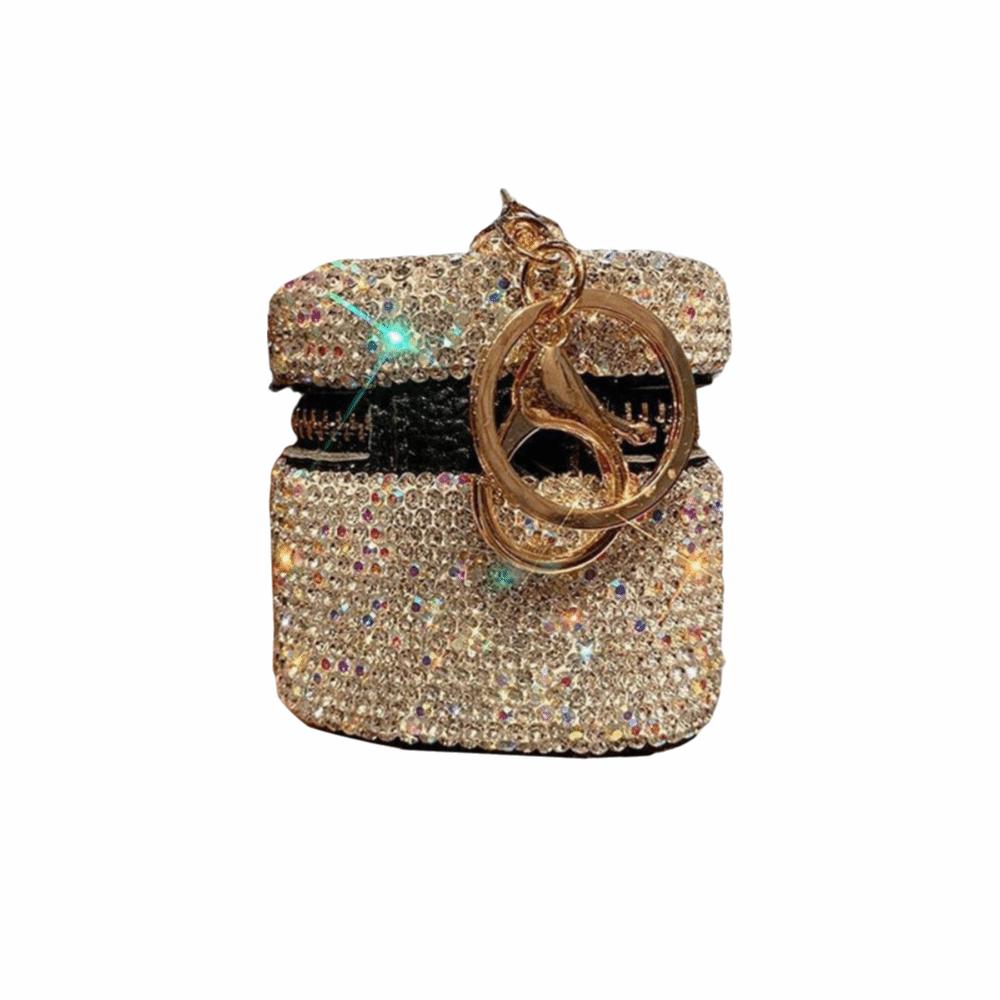 Bling Mini Rhinestone Jewelry Box Luxury Necklace Storage Case  Earrings Storage Organizer серебряный