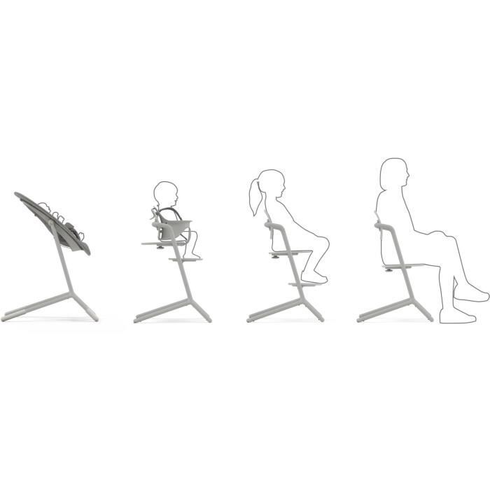 Chaise haute evolutive et réglable lemo 2 - cybex - suede grey