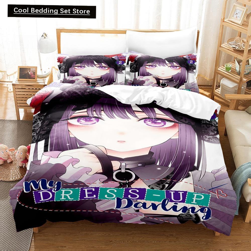 Anime My Dress-Up Darling Bedding Set Single Twin Full Queen King Size Bed Set Adult Kid Bedroom Duvet Cover Sets Home Textiles