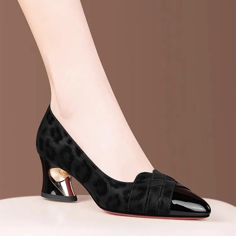 sapatos femininas women casual grey comfort spring slip on square heel shoes for sexy party lady black pumps ab513