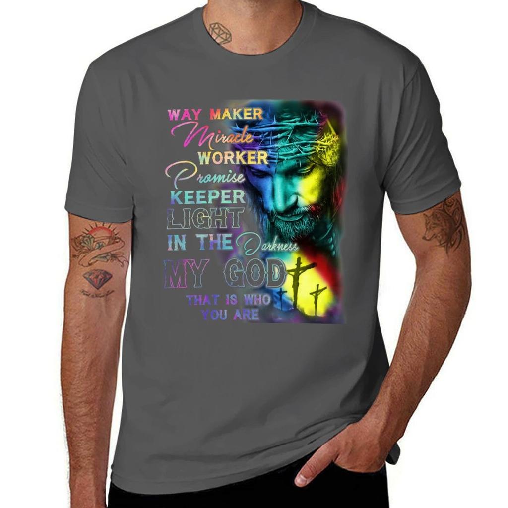 Way Maker Miracle Worker Colorful Jesus Shirt Cross Love Jesus Back T-Shirt T Shirt for Man T-Shirt